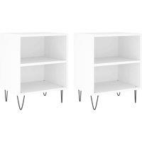 Berkfield Home Bedside Cabinets 2 pcs White 40x30x50 cm Engineered Wood | Size: 40 x 30 x 50 cm