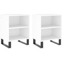 Berkfield Home Bedside Cabinets 2 pcs White 40x30x50 cm Engineered Wood | Size: 40 x 30 x 50 cm