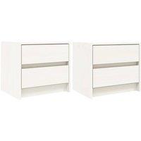 Berkfield Home Bedside Cabinets 2 pcs White 40x31x35.5 cm Solid Wood Pine
