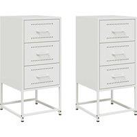 Berkfield Home Bedside Cabinets 2 pcs White 36x39x78 cm Steel | Size: 36 x 39 x 78 cm
