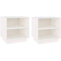 Berkfield Home Bedside Cabinets 2 pcs White 40x34x40 cm Solid Wood Pine | Size: 40 x 34 x 40 cm