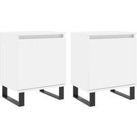 Berkfield Home Bedside Cabinets 2 pcs White 40x30x50 cm Engineered Wood | Size: 40 x 30 x 50 cm