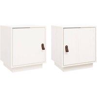Berkfield Home Bedside Cabinets 2 pcs White 40x34x45 cm Solid Wood Pine | Size: 40 x 34 x 45 cm
