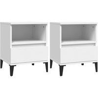 Berkfield Home Bedside Cabinets 2 pcs White 40x35x50 cm | Size: 40 x 35 x 50 cm