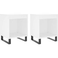 Berkfield Home Bedside Cabinets 2 pcs White 40x35x50 cm Engineered Wood | Size: 40 x 35 x 50 cm