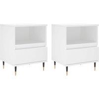Berkfield Home Bedside Cabinets 2 pcs White 40x35x50 cm Engineered Wood | Size: 40 x 35 x 50 cm