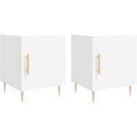 Berkfield Home Bedside Cabinets 2 pcs White 40x40x50 cm Engineered Wood | Size: 40 x 40 x 50 cm