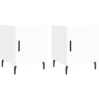 Berkfield Home Bedside Cabinets 2 pcs White 40x40x50 cm Engineered Wood | Size: 40 x 40 x 50 cm