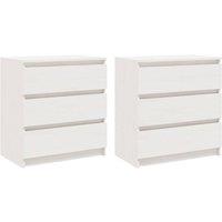 Berkfield Home Bedside Cabinets 2 pcs White 60x36x64 cm Solid Pinewood | Size: 60 x 36 x 64 cm