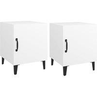 Berkfield Home Bedside Cabinets 2 pcs White Engineered Wood