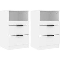 Berkfield Home Bedside Cabinets 2 pcs White Engineered Wood