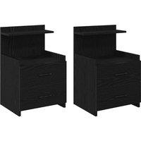 Berkfield Home Bedside Cabinets 2 pcs with 2 Drawers Black 40x36.5x62 cm