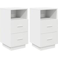 Berkfield Home Bedside Cabinets 2 pcs with 2 Drawers White 36x36x68 cm | Size: 36 x 36 x 68 cm