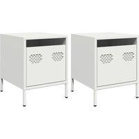 Berkfield Home Bedside Cabinets 2 pcs White 35x39x43.5 cm Steel