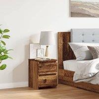 Berkfield Home Bedside Cabinet Old Wood 30x30x40 cm Engineered Wood in Brown | Size: 30 x 30 x 40 cm