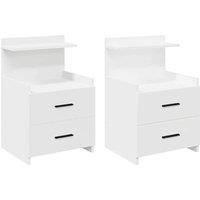 Berkfield Home Bedside Cabinets 2 pcs with 2 Drawers White 40x36.5x62 cm