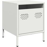 Berkfield Home Bedside Cabinet White 35x39x43.5 cm Steel in White