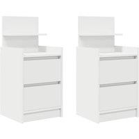Berkfield Home Bedside Cabinets with 2 Drawers 2 pcs White 38x34x80 cm | Size: 38 x 34 x 80 cm