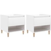 Berkfield Home Bedside Tables 2 pcs High Gloss White 50x46x50 Engineered Wood