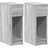 Berkfield Home Bedside Cabinets with Drawer 2 pcs Grey Sonoma 20x36x60 cm | Size: 20 x 36 x 60 cm