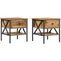 Berkfield Home Bedside Tables 2 pcs Old Wood 40x42x45 cm Engineered Wood in Brown | Size: 40 x 42 x 45 cm