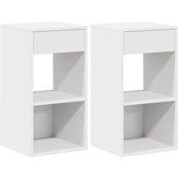 Berkfield Home Bedside Cabinets with Drawer 2 pcs White 35x34x66.5 cm