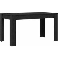 Berkfield Home Black Oak Dining Table 140x74.5x76 cm - Made of Engineered Wood