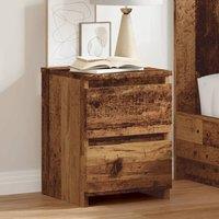 Berkfield Home Bedside Cabinets 2 pcs Old Wood 30x30x40 cm Engineered Wood in Brown | Size: 30 x 30 x 40 cm