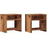 Berkfield Home Bedside Cabinets 2 pcs Old Wood 40x30x40 cm Engineered Wood in Brown | Size: 40 x 30 x 40 cm