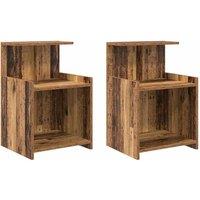 Berkfield Home Bedside Tables - 2 Pack - Old Wood - 40 x 35 x 60 cm - Engineered Wood in Brown