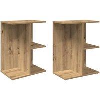 Berkfield Home Bedside Tables 2 pcs Artisan Oak 46.5x29x61 cm Engineered Wood in Brown