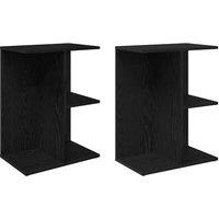 Berkfield Home Bedside Tables 2 pcs Black Oak 46.5x29x61 cm Engineered Wood