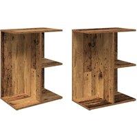 Berkfield Home Bedside Tables 2 pcs Old Wood 46.5x29x61 cm Engineered Wood in Brown