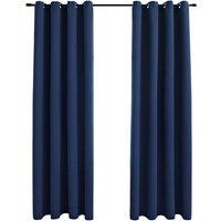 Berkfield Home Blackout Curtains with Metal Rings 2 pcs Blue 140x245 cm