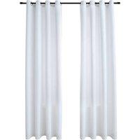 Berkfield Home Blackout Curtains with Metal Rings 2 pcs Off-White 140x225 cm in White