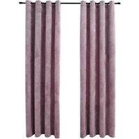 Berkfield Home Blackout Curtains with Rings 2pcs Velvet Antique Pink 140x225cm | Size: 140x225 cm