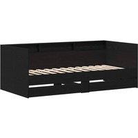 Berkfield Home Black Daybed with Drawers Black oak Engineered wood 75 x 190 cm