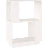 Berkfield Home Book Cabinet/Room Divider White 51x25x70 cm Solid Wood Pine | Size: 51 x 25 x 70 cm
