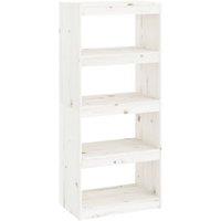 Berkfield Home Book Cabinet/Room Divider White 60x30x135.5 cm Solid Wood Pine