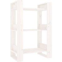 Berkfield Home Book Cabinet/Room Divider White 60x35x91 cm Solid Wood Pine | Size: 60 x 35 x 91 cm