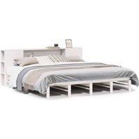 Berkfield Home Bookcase Bed without Mattress White 200x200 cm Solid Wood