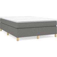Berkfield Home Box Spring Bed Frame Dark Grey 135x190 cm Double Fabric