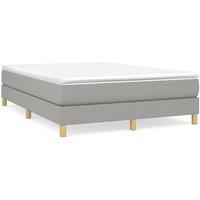 Berkfield Home Box Spring Bed Frame Light Grey 135x190 cm Double Fabric