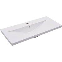 Berkfield Home Built-in Basin 91x39.5x18.5 cm Ceramic White
