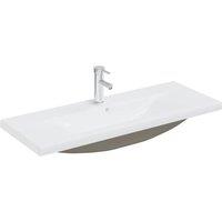 Berkfield Home Built-in Basin with Faucet 101x39x18 cm Ceramic White | Size: 101 x 39 x 18 cm