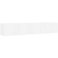Berkfield Home CD Wall Shelf White 100x18x18 cm Engineered Wood | Size: 100 x 18 x 18 cm