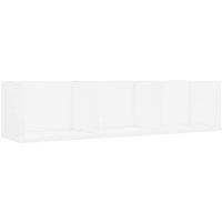 Berkfield Home CD Wall Shelf White 75x18x18 cm Engineered Wood | Size: 75 x 18 x 18 cm