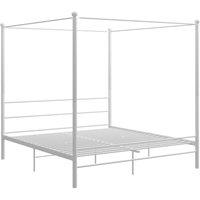 Berkfield Home Canopy Bed Frame White Metal 180x200 cm Super King
