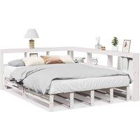 Berkfield Home Bookcase Bed without Mattress White 135x190cm Solid Wood Pine | Size: 135x190 cm