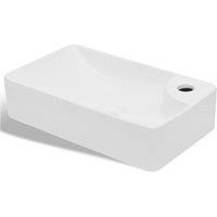 Berkfield Home Ceramic Bathroom Sink Basin with Faucet Hole White